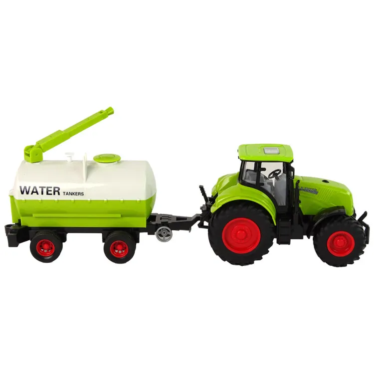 Traktors un piekabe ar lieliem riteņiem Green Farm