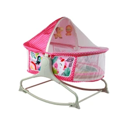 Daudzfunkcionāla rozā gulta-guļamvieta 2in1