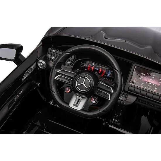 Melns elektromobilis Mercedes AMG SL63 Elektriskās mašīnas bērniem