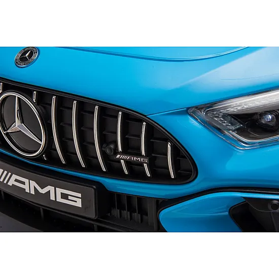 Mercedes AMG SL63 zilais elektromobilis Elektriskās mašīnas bērniem