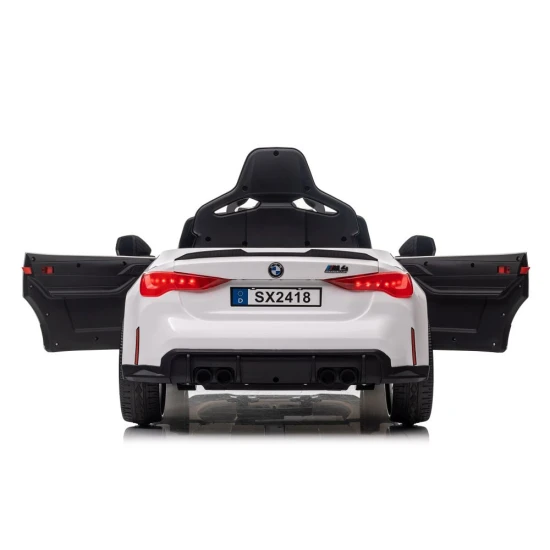 Balts BMW M4 elektromobilis Elektriskās mašīnas bērniem