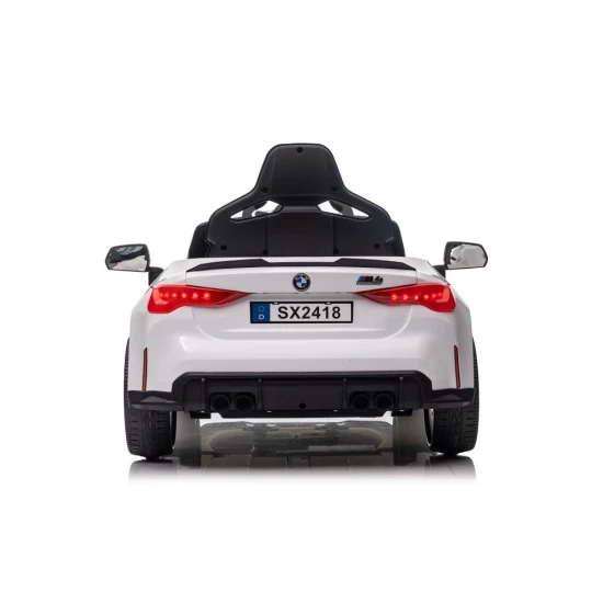 Balts BMW M4 elektromobilis Elektriskās mašīnas bērniem