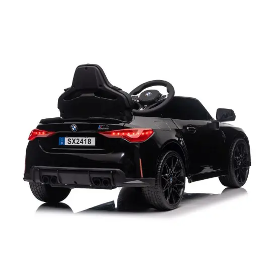 Melns elektromobilis BMW M4 Elektriskās mašīnas bērniem