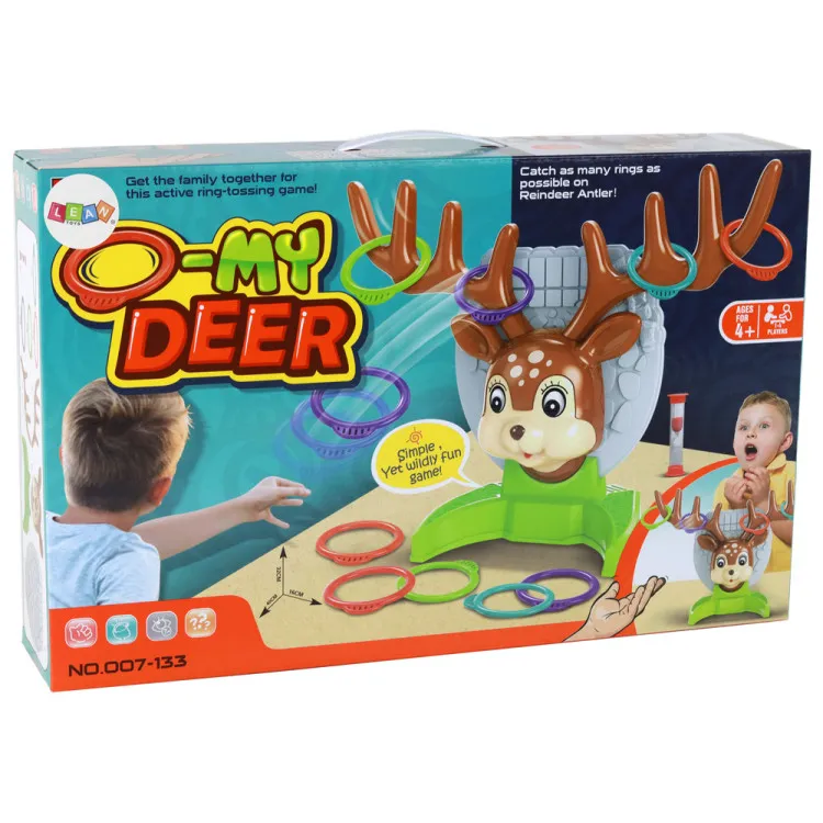 Family Arcade Game - Throwing a Hoop at a Deer Galda un sporta spēles