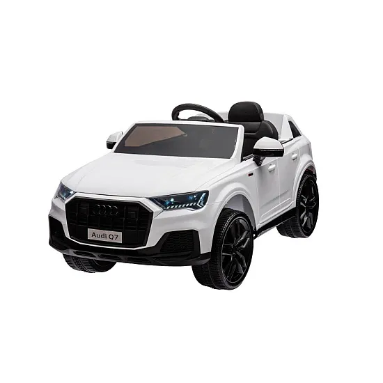 Audi Q7 balts elektromobilis