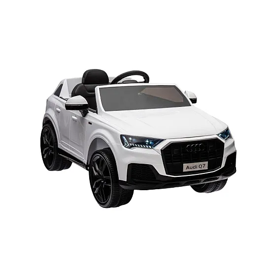 Audi Q7 balts elektromobilis