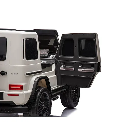 Baltas elektrinis automobilis Mercedes G63 XXL 24V Elektrinės mašinėlės vaikams