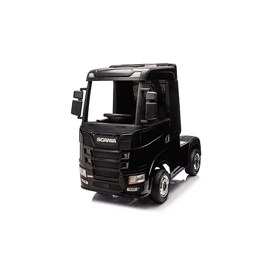Ar akumulatoru darbināms melns vilcējs Scania 500R HL698