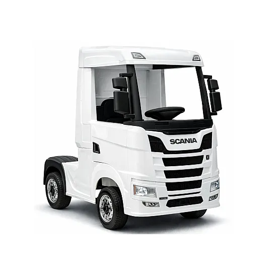 Balts elektriskais kravas automobilis Scania 500R HL698 Puspiekabes