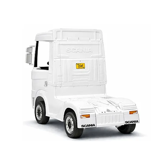 Balts elektriskais kravas automobilis Scania 500R HL698 Puspiekabes