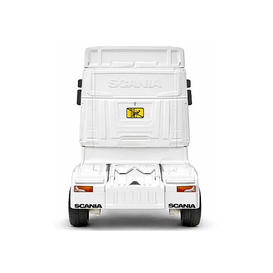 Balts elektriskais kravas automobilis Scania 500R HL698 Puspiekabes