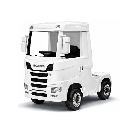Balts elektriskais kravas automobilis Scania 500R HL698 Puspiekabes