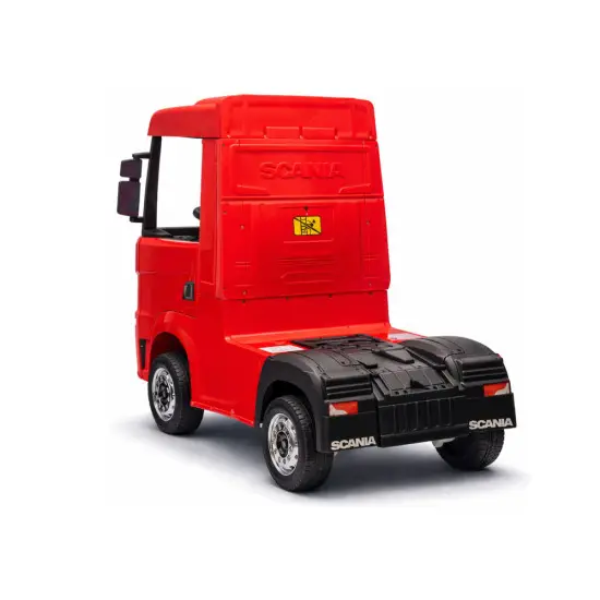 Sarkana elektriskā kravas automašīna Scania 500R HL698 Puspiekabes