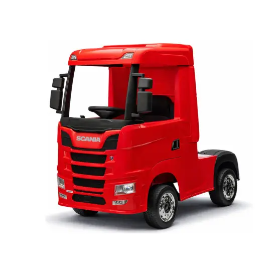 Sarkana elektriskā kravas automašīna Scania 500R HL698 Puspiekabes