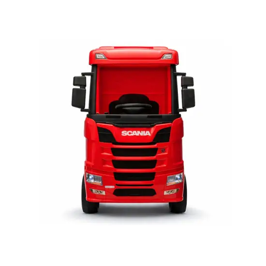 Sarkana elektriskā kravas automašīna Scania 500R HL698 Puspiekabes
