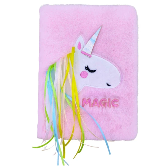 Plīša piezīmju grāmatiņa ar vienradzi A5 Piezīmjdatori