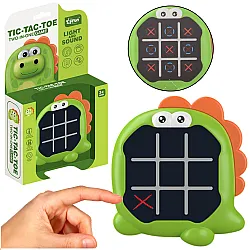 Elektroniska spēle 3in1 Tic Tac Toe Memory Green Dinosaur