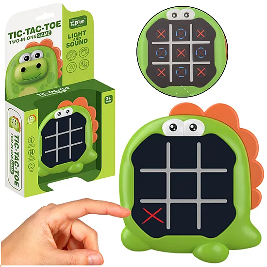 Elektroniska spēle 3in1 Tic Tac Toe Memory Green Dinosaur Galda un sporta spēles