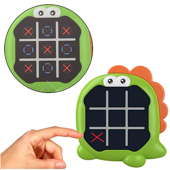 Elektroniska spēle 3in1 Tic Tac Toe Memory Green Dinosaur Galda un sporta spēles