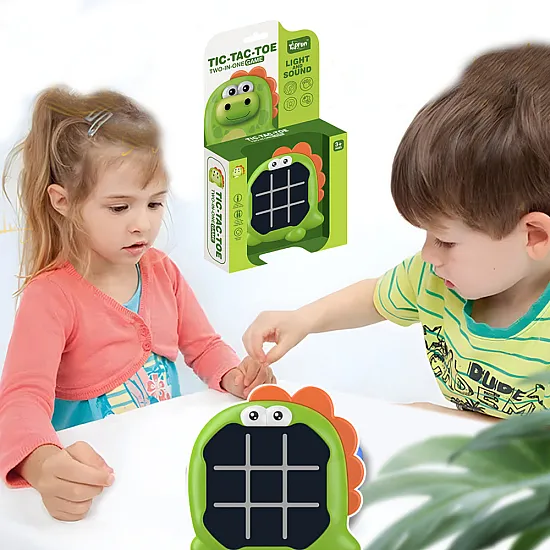 Elektroniska spēle 3in1 Tic Tac Toe Memory Green Dinosaur Galda un sporta spēles
