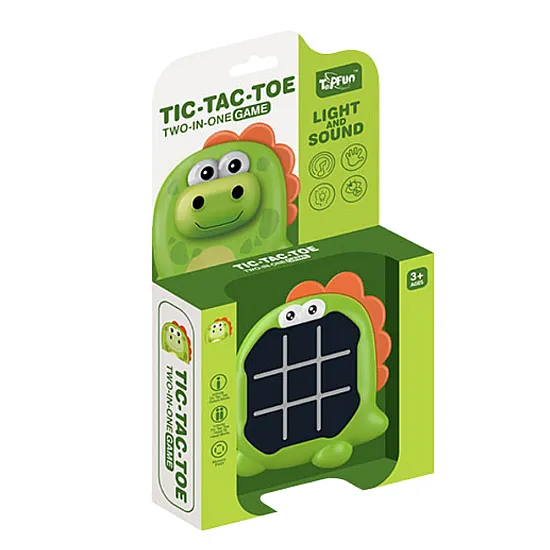 Elektroniska spēle 3in1 Tic Tac Toe Memory Green Dinosaur Galda un sporta spēles