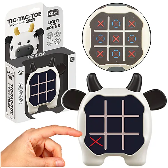 Elektroniska spēle 3in1 Tic Tac Toe Memory Cow Melna un balta Galda un sporta spēles