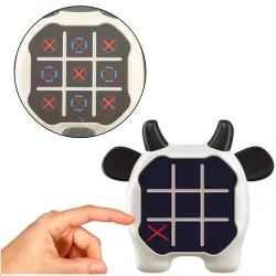 Elektroniska spēle 3in1 Tic Tac Toe Memory Cow Melna un balta