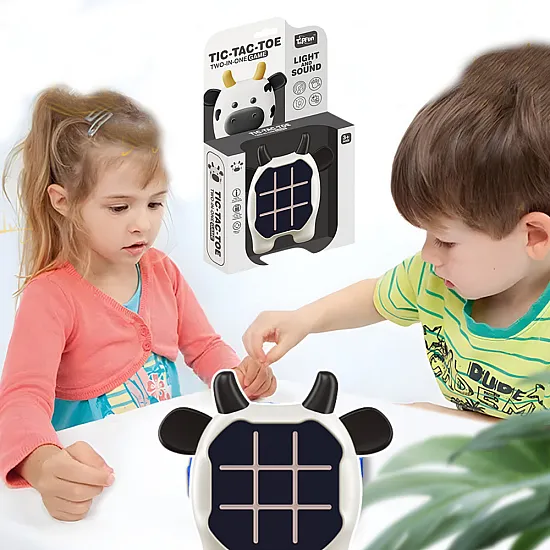 Elektroniska spēle 3in1 Tic Tac Toe Memory Cow Melna un balta Galda un sporta spēles