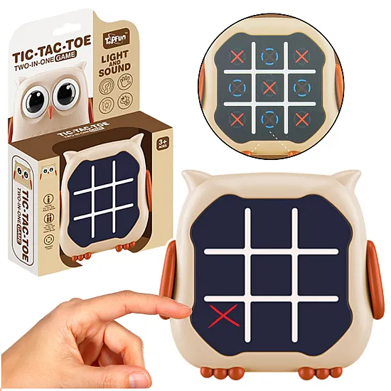 Elektroniska spēle 3in1 Tic Tac Toe Memory Owl Beige Galda un sporta spēles