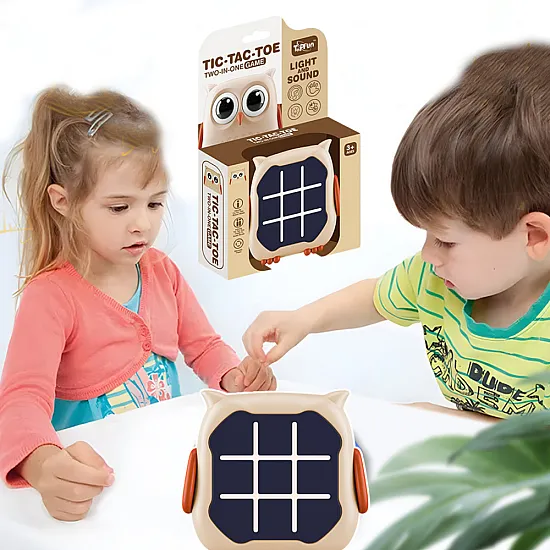 Elektroniska spēle 3in1 Tic Tac Toe Memory Owl Beige Galda un sporta spēles
