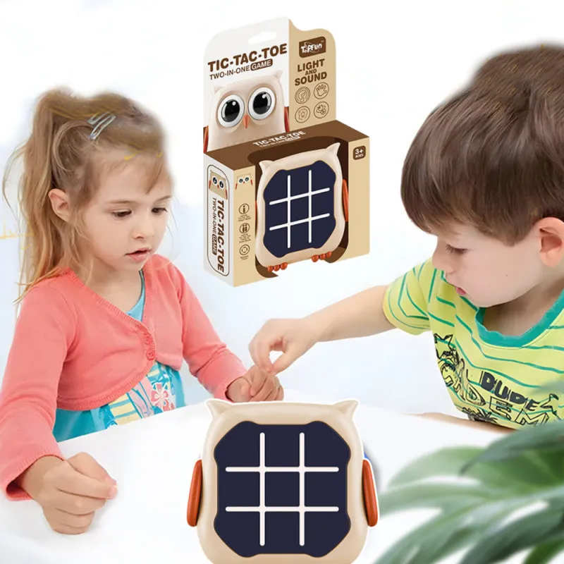 Elektroniska spēle 3in1 Tic Tac Toe Memory Owl Beige Galda un sporta spēles