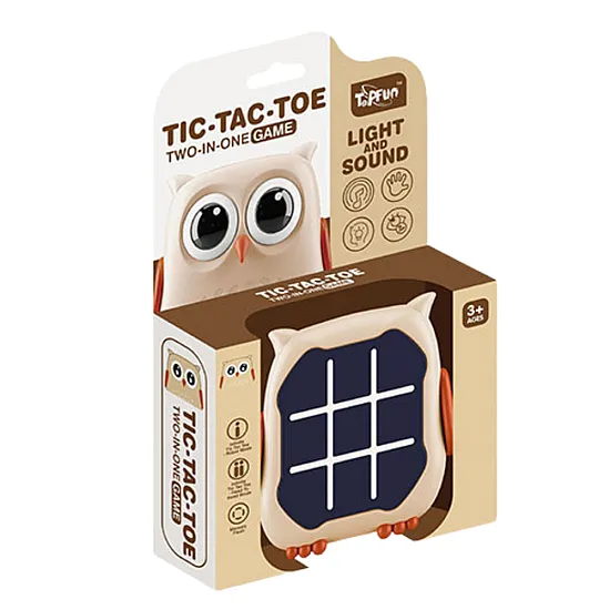 Elektroniska spēle 3in1 Tic Tac Toe Memory Owl Beige Galda un sporta spēles