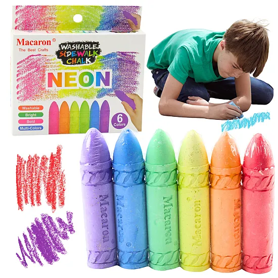 Neonkrāsu krītu komplekts (6 gab.) Zīmuļi un pildspalvas