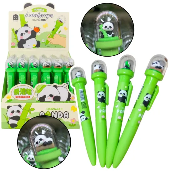 Gelinis rašiklis mėlynu rašalu, 0,5 mm Panda Pieštukai ir rašikliai