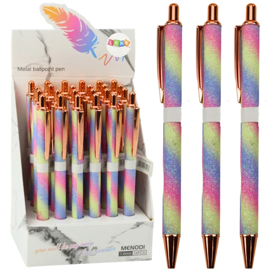 Metāla pildspalva ar mirdzošu zilu tinti, 1,0 mm Zīmuļi un pildspalvas