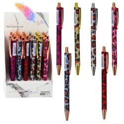 Metāla pildspalva ar pantogrāfa motīvu, zila tinte, 1,0 mm