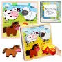 Puzzle Board 2in1 koka izglītojošs mājdzīvnieku marķieris