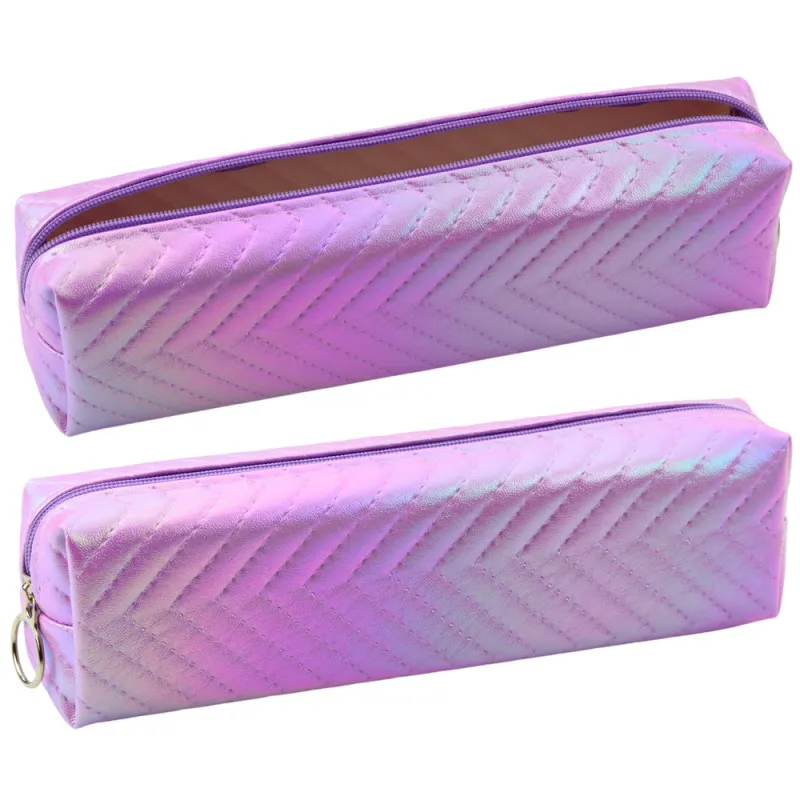 Skolas hologrāfisks violets pildspalvu futrālis 21 x 6 cm Vimpeļi