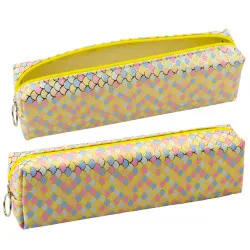 Dzeltens penālis ar zivju zvīņu rakstu 21x6 cm