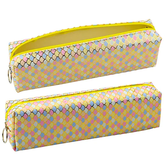 Dzeltens penālis ar zivju zvīņu rakstu 21x6 cm Vimpeļi