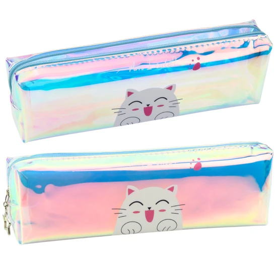 Zils penālis ar hologrāfisku kaķa attēlu 21 x 6 cm Vimpeļi