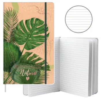 A5 blociņš Monstera lapu motīvs 80 lappuses