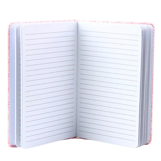 Rozā blociņš ar spīdīgu virsmu un aplikācijām, A6, 80 lappuses Piezīmjdatori