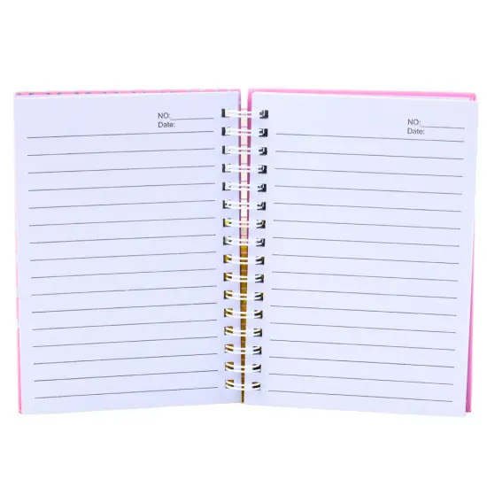Rozā hologrāfiska blociņš ar līnijām, A6, 80 lapaspuses Piezīmjdatori