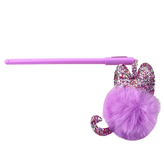 Violetinis gelinis rašiklis su dangteliu ir mėlynu rašalu, 17 cm, 0,5 mm Pieštukai ir rašikliai