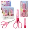 School Scissors With Cover Decorative Pink Bunny 14cm Kancelejas preces