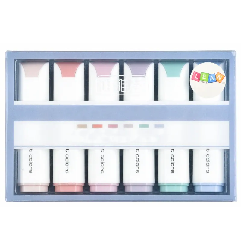Set of Mini Highlighters Delicate Pastel Colors 6 Pcs Kancelejas preces