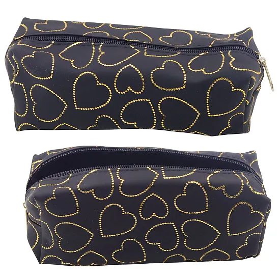 Melns penālis ar vienu nodalījumu Golden Hearts 20 x 8 cm Vimpeļi
