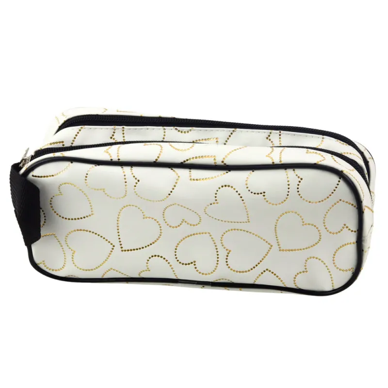 Balta penālis ar diviem nodalījumiem un zelta sirsniņām 23,5 x 10 cm Vimpeļi