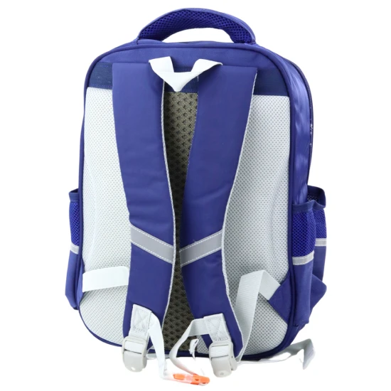 Tumši zila skolas mugursoma ar dinozauriem, 39x27x15 cm Mugursomas